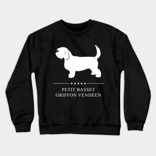 Petit Basset Griffon Vendeen Dog White Silhouette Crewneck Sweatshirt